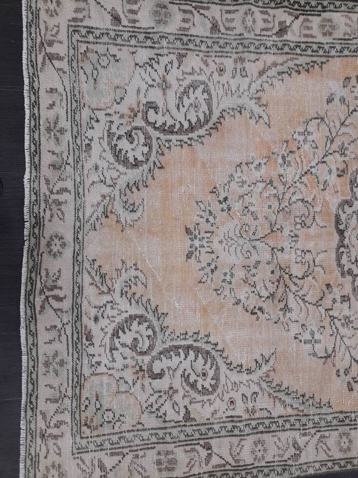 Rust Turkish Runner Rug 5' 5" x 9' 1" Hand-Knotted close-up