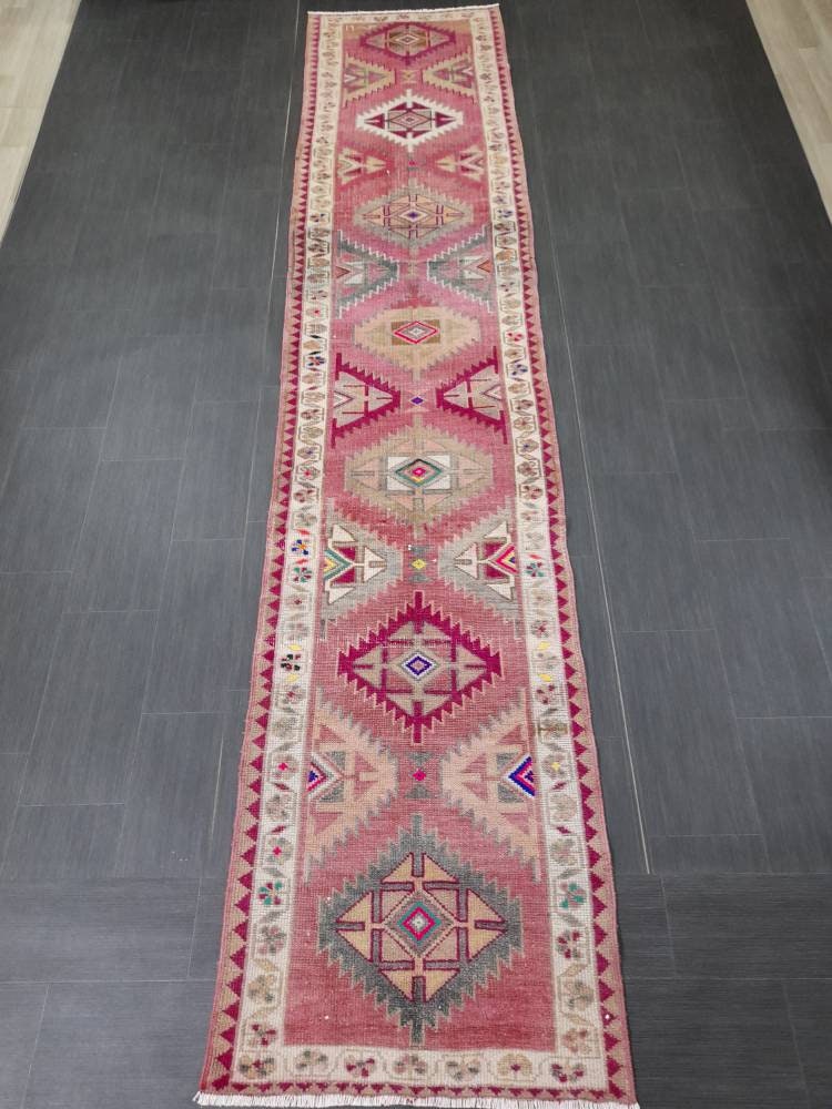 Beige Turkish Runner Rug 2' 9" x 13' Hand-Knotted view 9