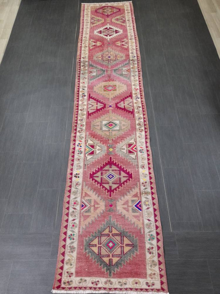 Beige Turkish Runner Rug 2' 9" x 13' Hand-Knotted view 9