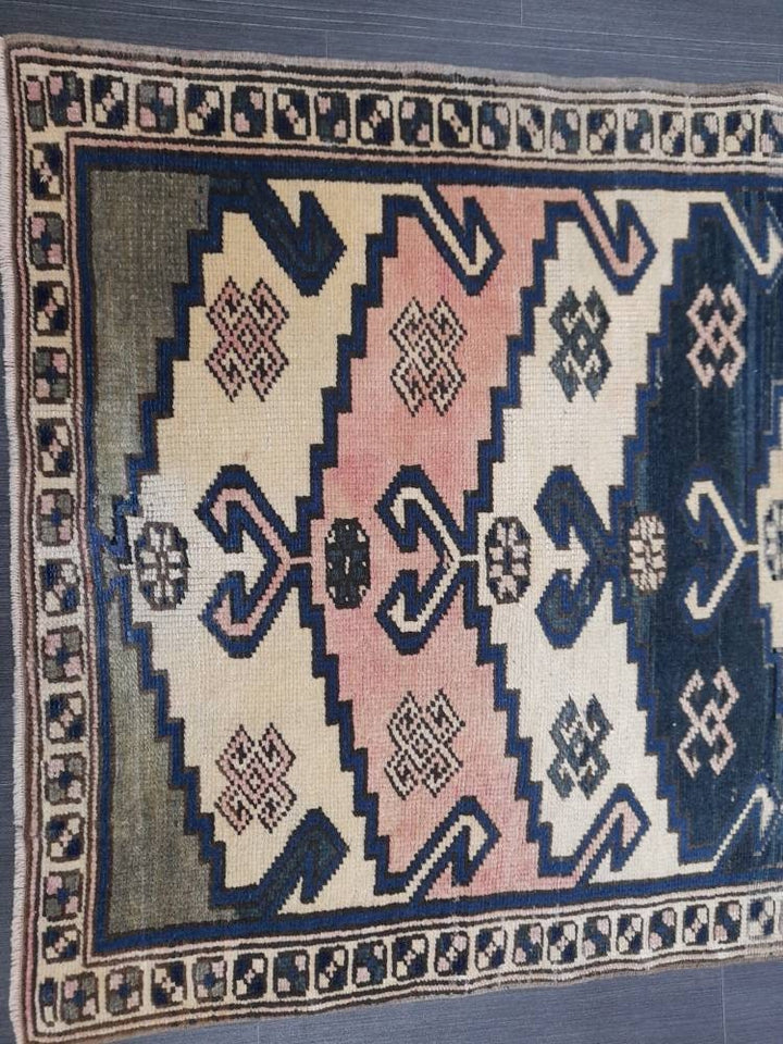 Blue Turkish Runner Rug 3' 1" x 8' Hand-Knotted | No. WR97234