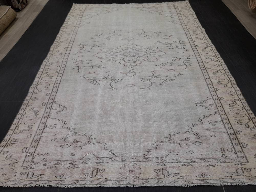 Rust Turkish Oushak Rug 6' 2" x 9' 3" Hand-Knotted reverse