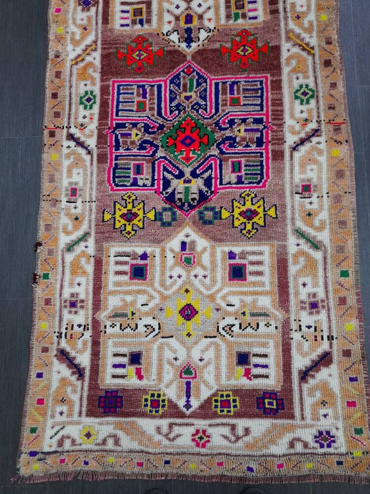 Beige Turkish Runner Rug 3' x 11' 7" Hand-Knotted view 9