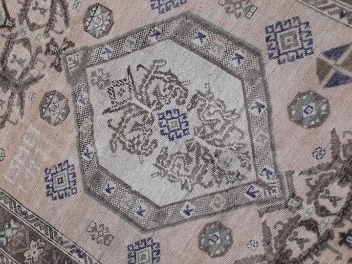Turkish Vintage Rug 5' x 13' 4" Hand-Knotted border