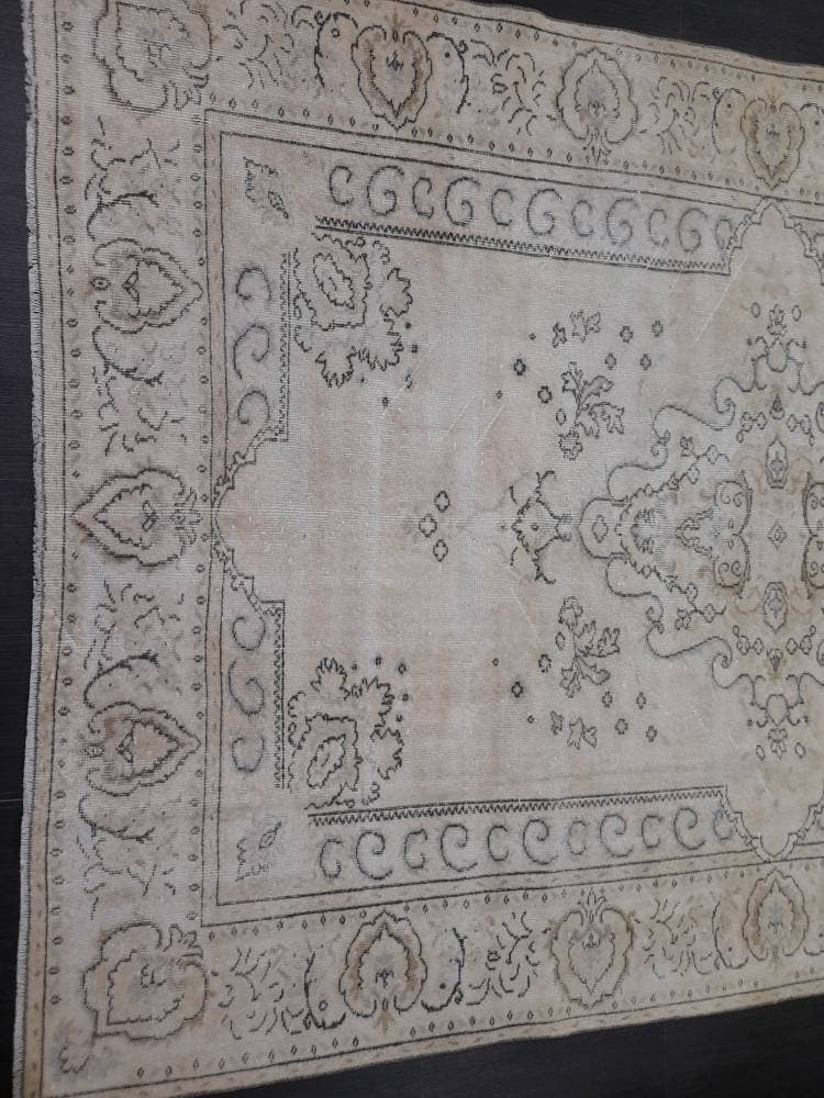 Rust Turkish Oushak Rug 6' 4" x 9' 4" Hand-Knotted reverse