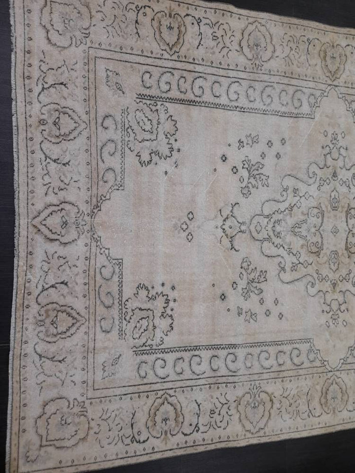 Rust Turkish Oushak Rug 6' 4" x 9' 4" Hand-Knotted reverse
