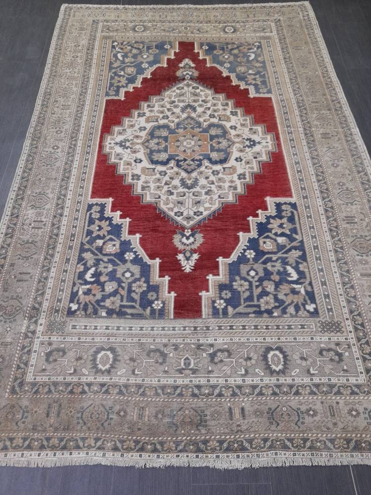 Navy Turkish Oushak Rug 5'11" x 9'6" Hand-Knotted view