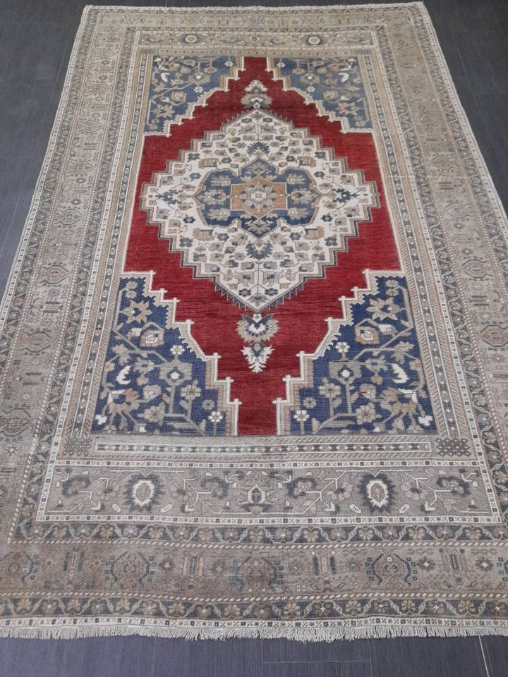 Navy Turkish Oushak Rug 5'11" x 9'6" Hand-Knotted view