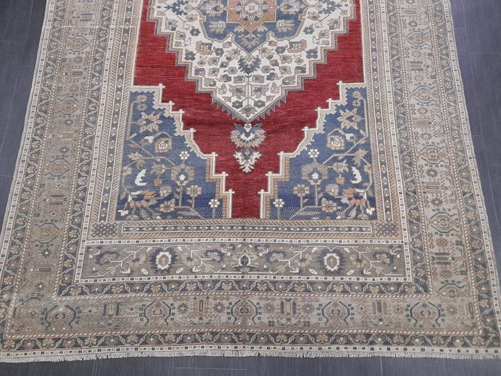 Navy Turkish Oushak Rug 5'11" x 9'6" Hand-Knotted view 9