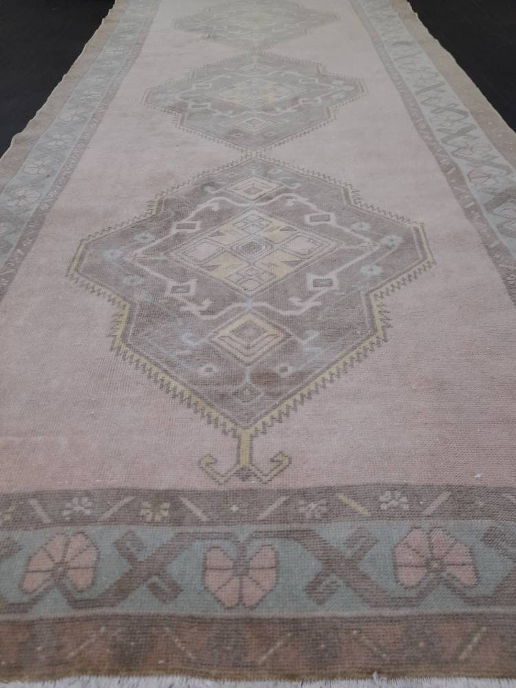 Tan Turkish Runner Rug 4' 9" x 11' 1" Hand-Knotted view