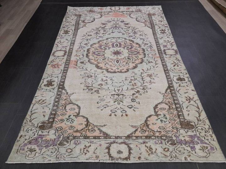 Green Turkish Runner Rug 5' 2" x 8' 4" Hand-Knotted | No. WR21115