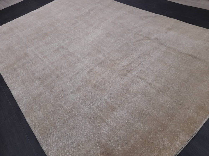 Beige Turkish Oushak Rug 6' 6" x 10' 1" Hand-Knotted