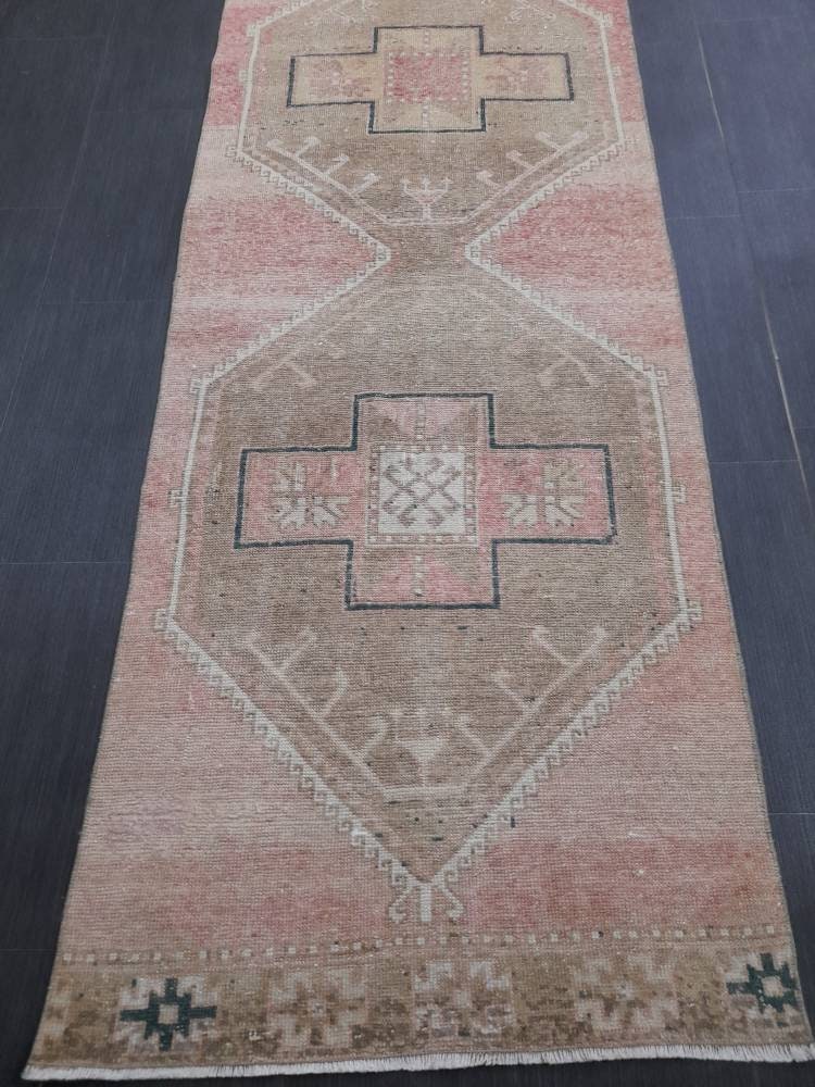 Pink Turkish Runner Rug 2' 9" x 13' 9" Hand-Knotted view