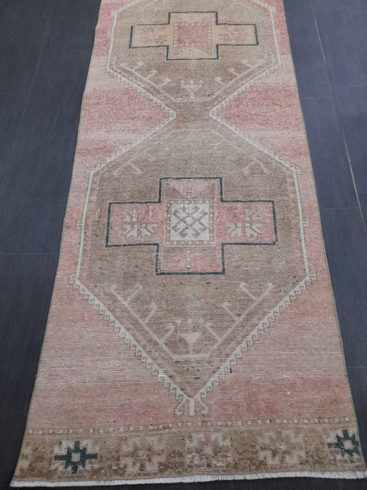 Pink Turkish Runner Rug 2' 9" x 13' 9" Hand-Knotted view