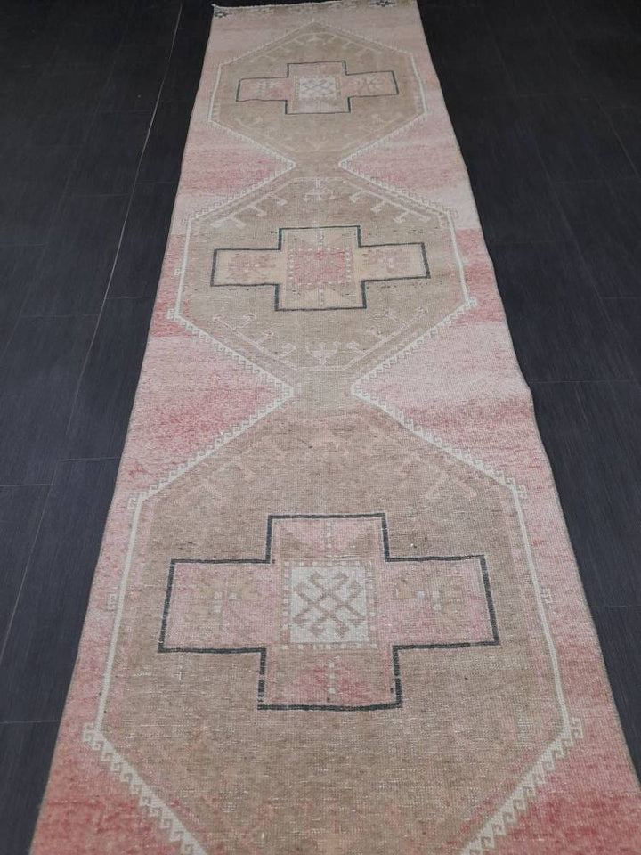 Pink Turkish Runner Rug 2' 9" x 13' 9" Hand-Knotted view 9