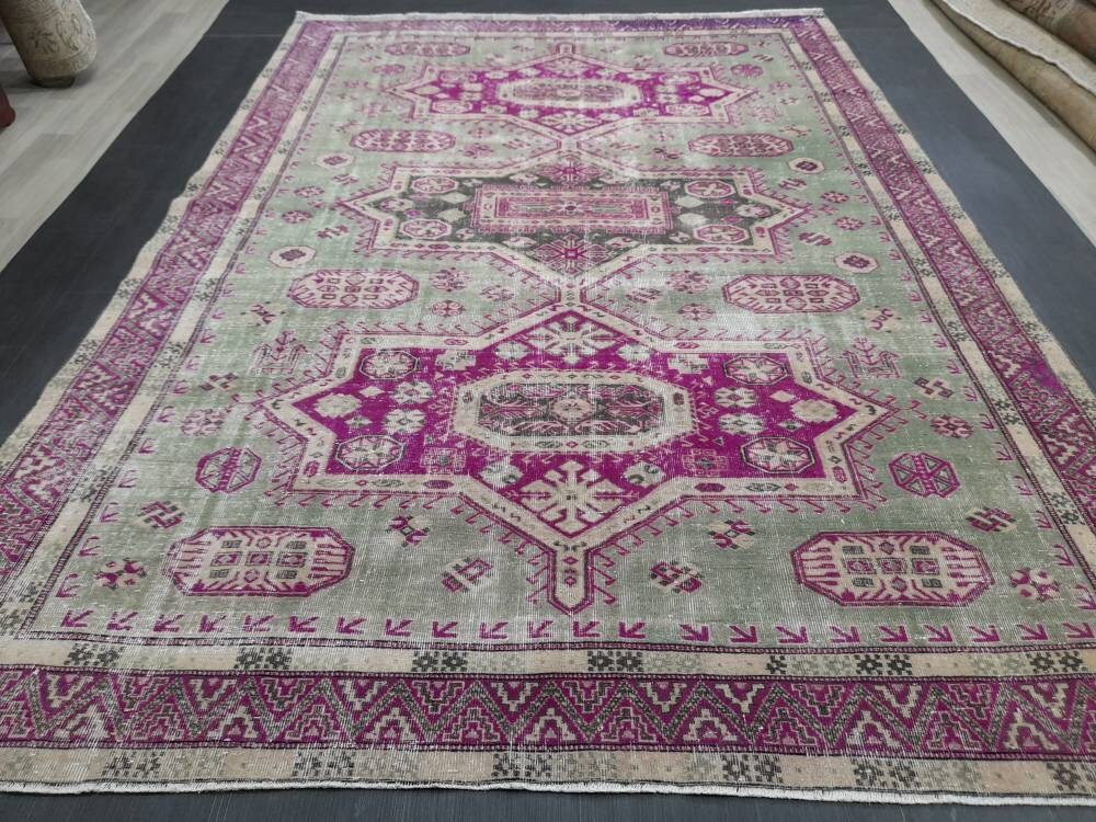 Muted Vintage Turkish Rug 7' 6" x 10' 5" - No. WR56860