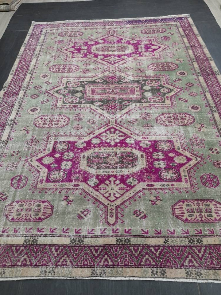 Muted Vintage Turkish Rug 7' 6" x 10' 5" - No. WR56860