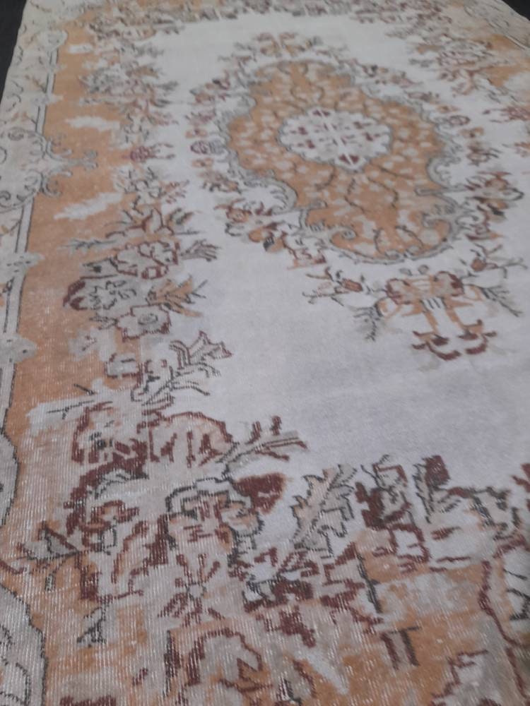 Rust Turkish Runner Rug 6' 5" x 10' 1" Hand-Knotted pattern
