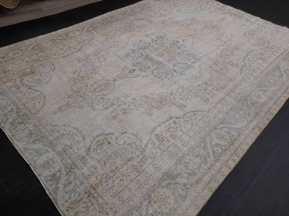 Blue Turkish Oushak Rug 7' x 9' 11" Hand-Knotted | No. WR67501