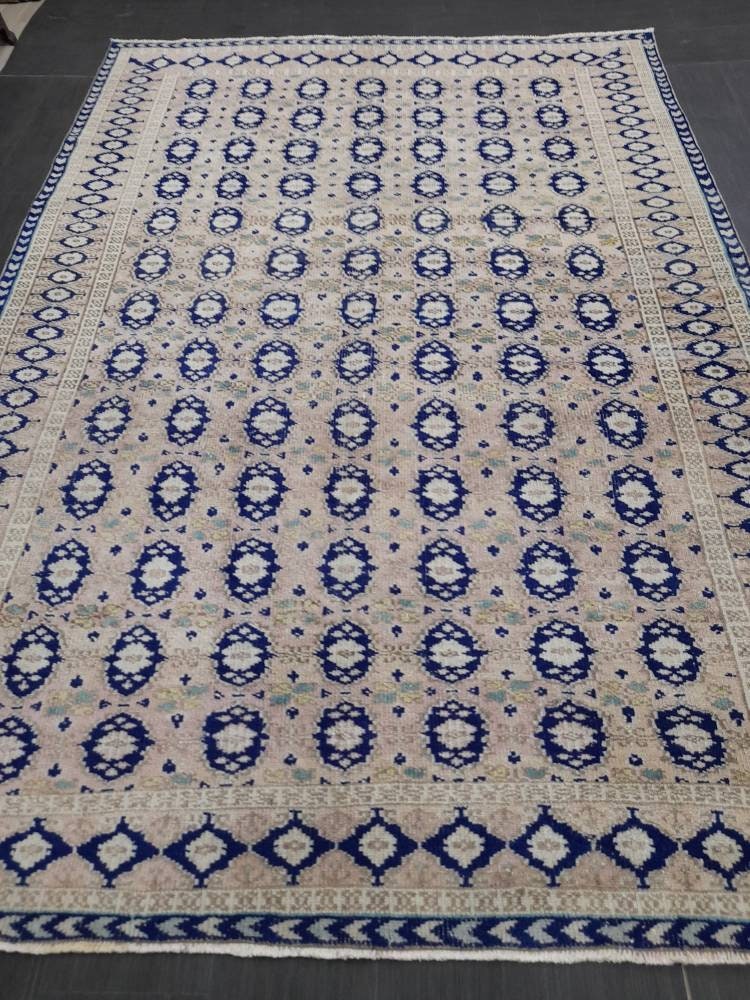 Navy Vintage Turkish Rug 6' 10" x 10' - No. WR63252