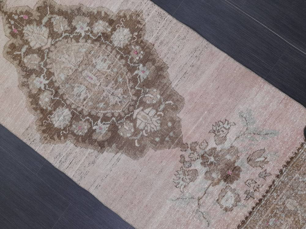 Beige Turkish Runner Rug 2' 10" x 11' 5" Hand-Knotted view 9