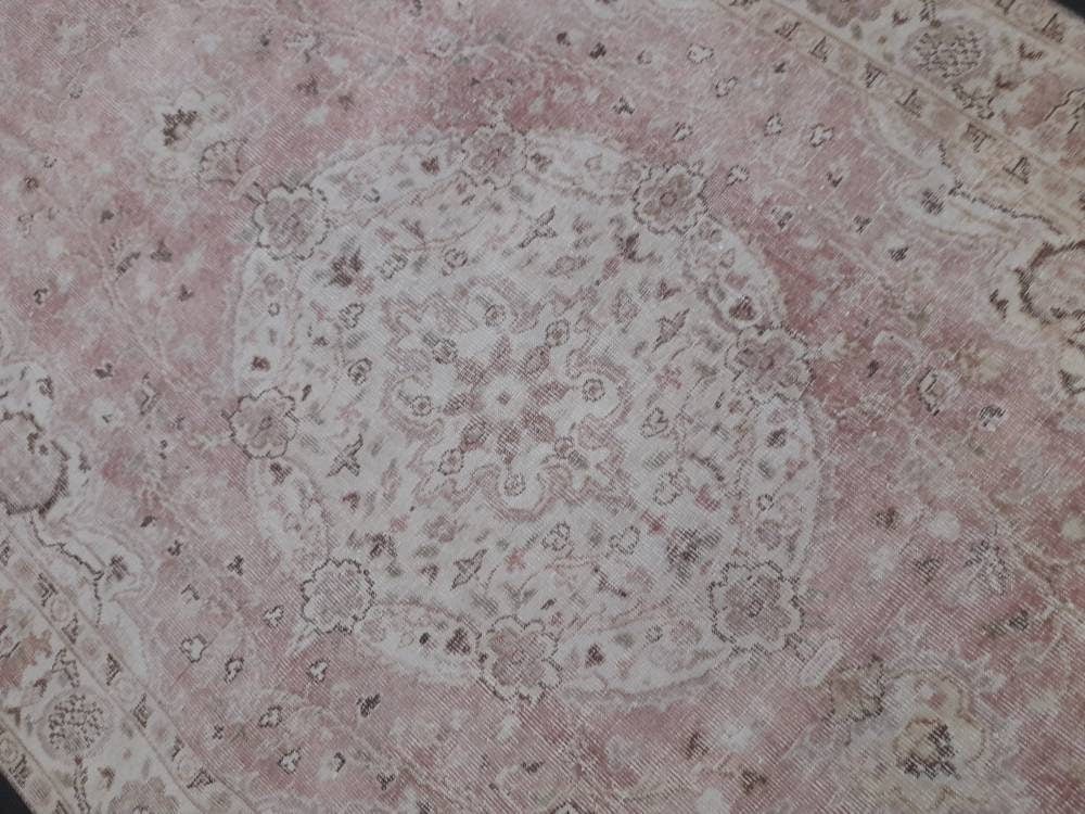 Pink Turkish Runner Rug 5' 5" x 8' 9" Hand-Knotted view
