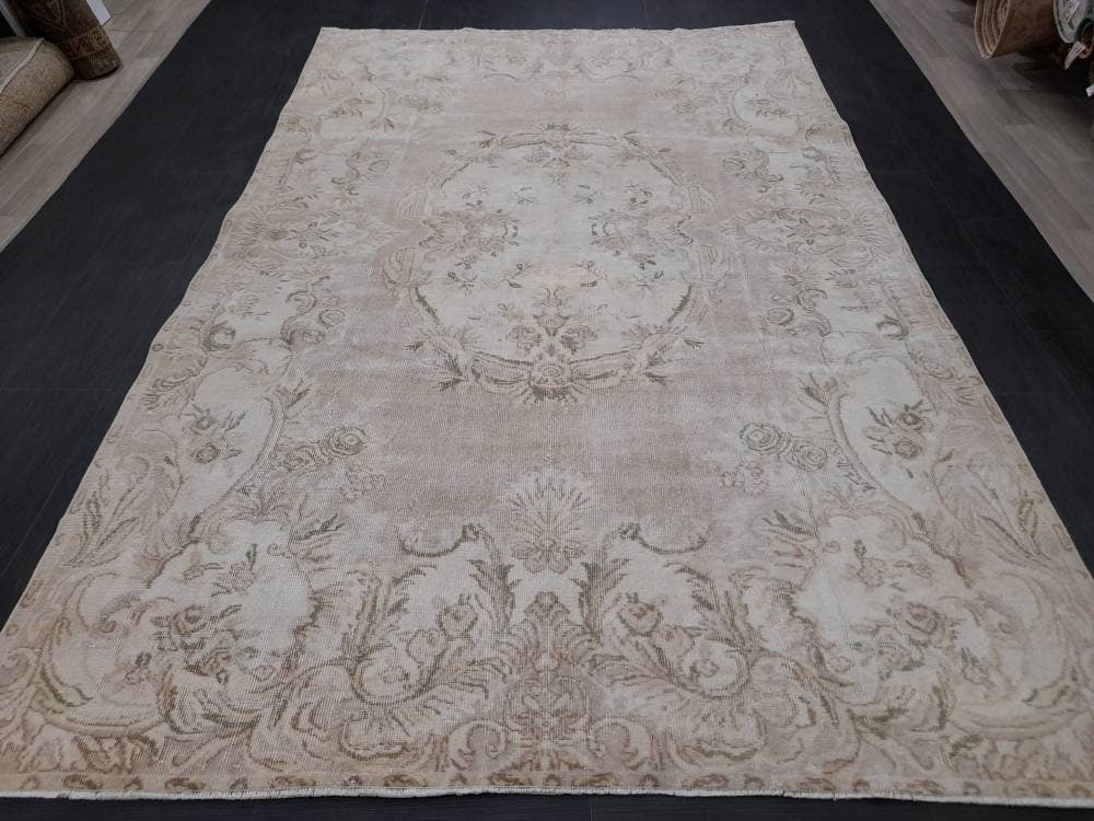 Muted Vintage Turkish Rug 6' 4" x 9' 10" - No. WR44297