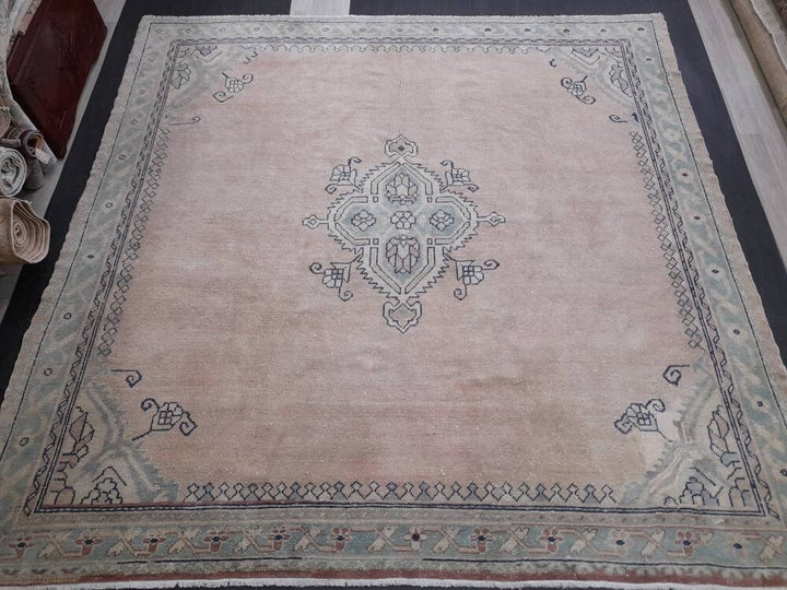 Turkish Oushak Rug 9' 5" x 9' 5" Hand-Knotted