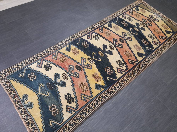 Blue Turkish Runner Rug 3' 1" x 8' Hand-Knotted | No. WR97234