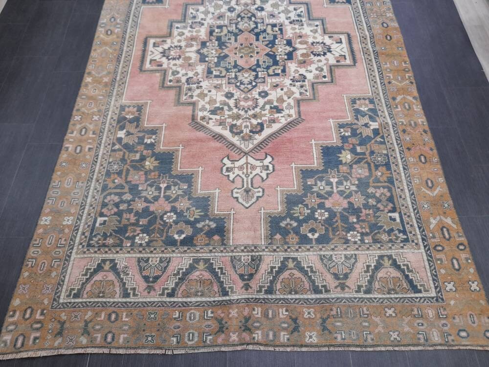Blue Turkish Runner Rug 6' 1" x 11' 1" Hand-Knotted | No. WR49381