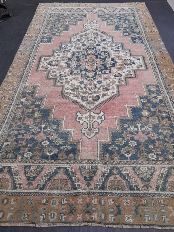Blue Turkish Runner Rug 6' 1" x 11' 1" Hand-Knotted | No. WR49381