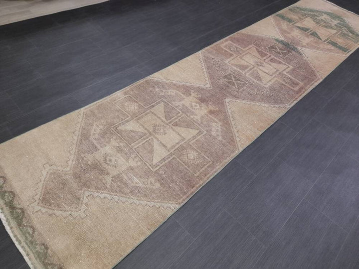 Beige Turkish Runner Rug 2' 10" x 12' 2" Hand-Knotted view 9
