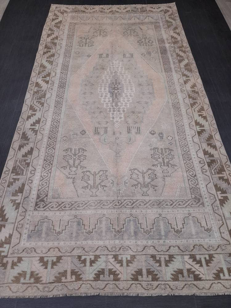 Beige Turkish Runner Rug 5' 8" x 11' 4" Hand-Knotted view