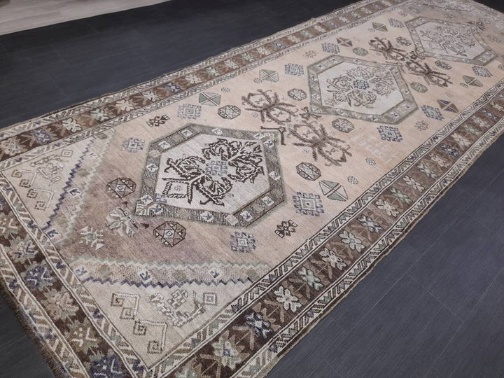Turkish Vintage Rug 5' x 13' 4" Hand-Knotted