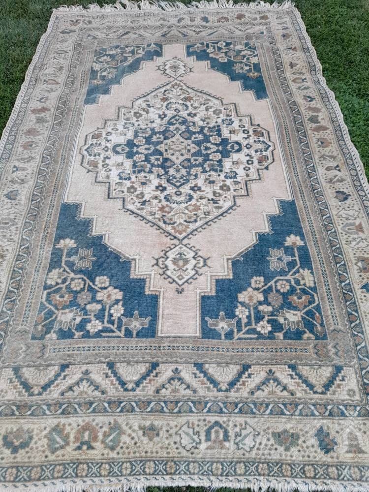 Blue Turkish Runner Rug 6' 1" x 10' Hand-Knotted | No. WR36051