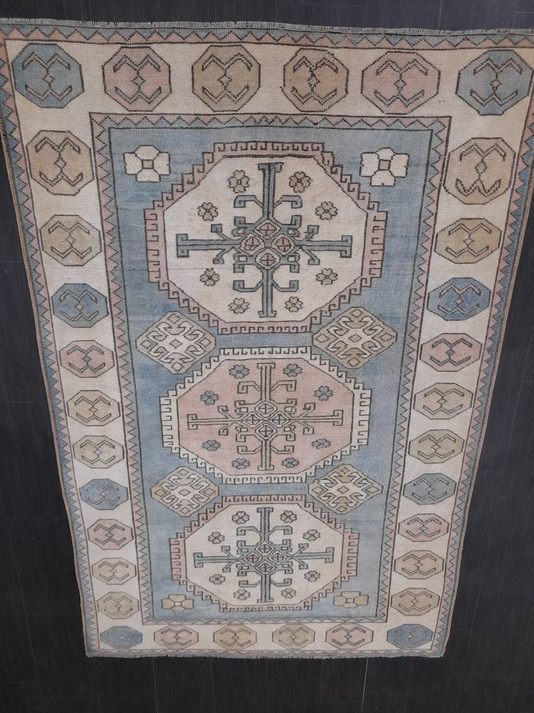 Blue Turkish Oushak Rug 5' 2" x 8' Hand-Knotted | No. WR84821