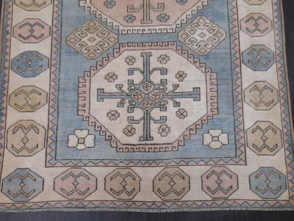 Blue Turkish Oushak Rug 5' 2" x 8' Hand-Knotted | No. WR84821