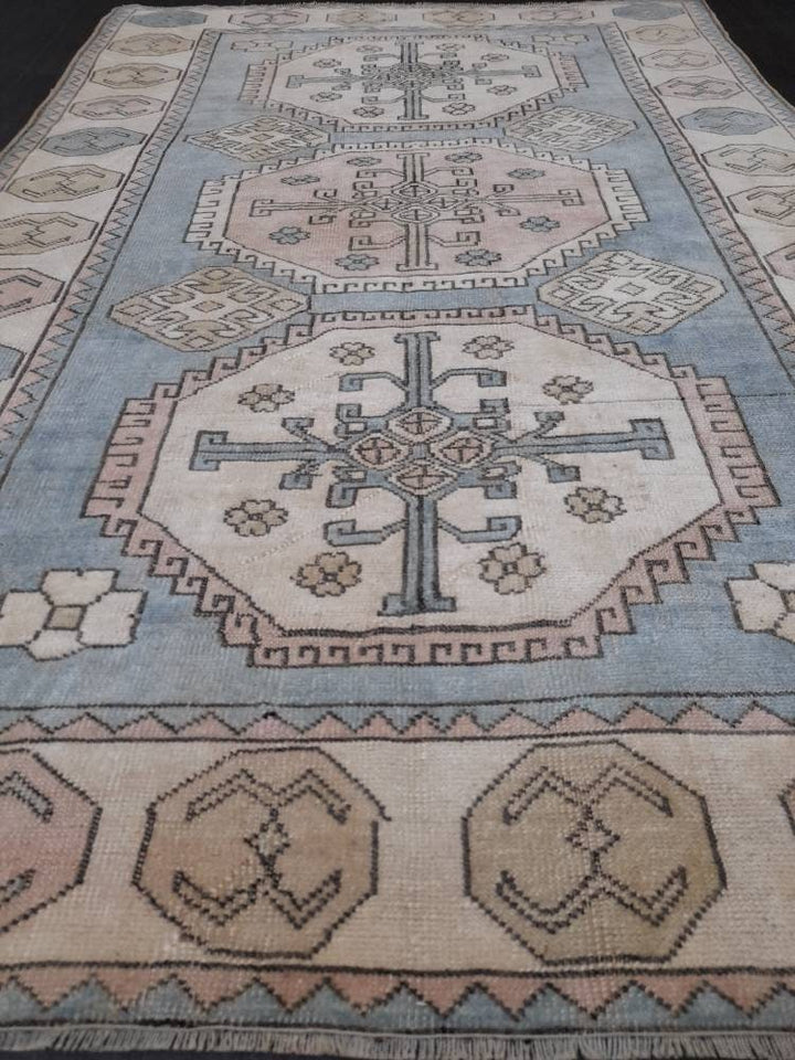 Blue Turkish Oushak Rug 5' 2" x 8' Hand-Knotted | No. WR84821