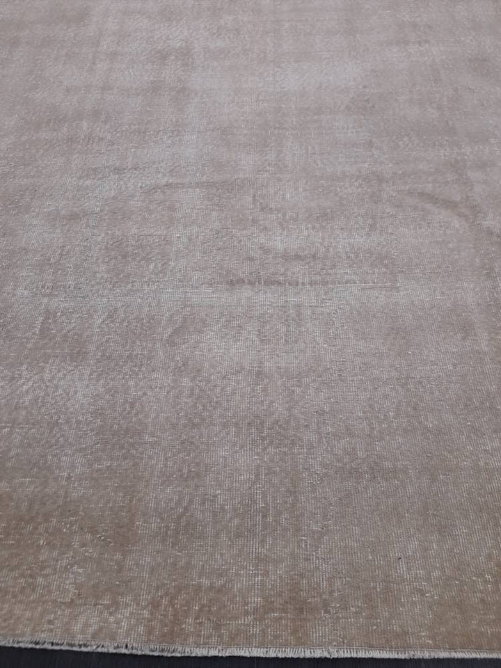 Beige Turkish Oushak Rug 6' 6" x 10' 1" Hand-Knotted reverse