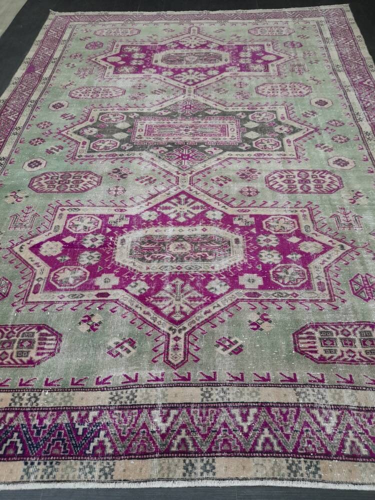 Muted Vintage Turkish Rug 7' 6" x 10' 5" - No. WR56860