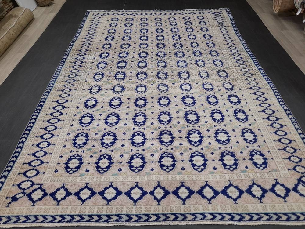 Navy Vintage Turkish Rug 6' 10" x 10' - No. WR63252