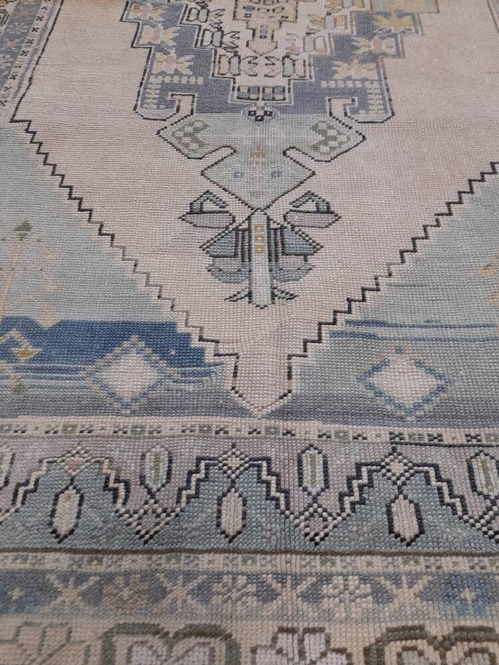 Blue Turkish Oushak Rug 4' 3" x 5' Hand-Knotted | No. WR69034
