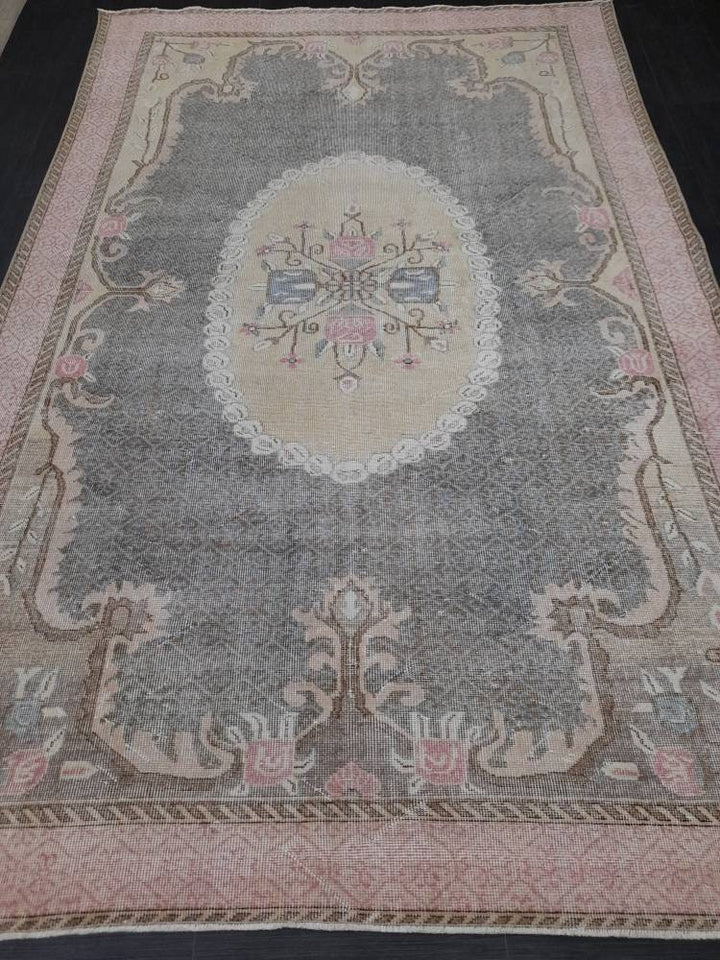 Blue Turkish Oushak Rug 6' 7" x 10' 5" Hand-Knotted | No. WR20163