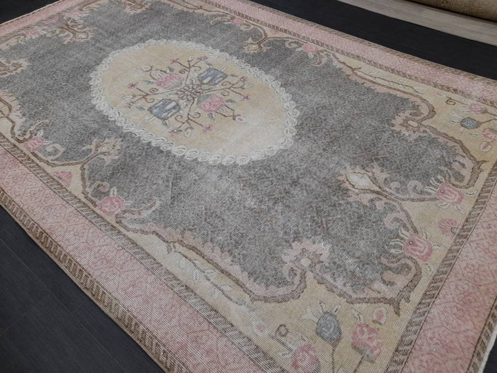 Blue Turkish Oushak Rug 6' 7" x 10' 5" Hand-Knotted | No. WR20163