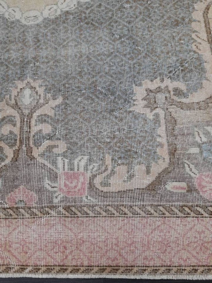 Blue Turkish Oushak Rug 6' 7" x 10' 5" Hand-Knotted | No. WR20163