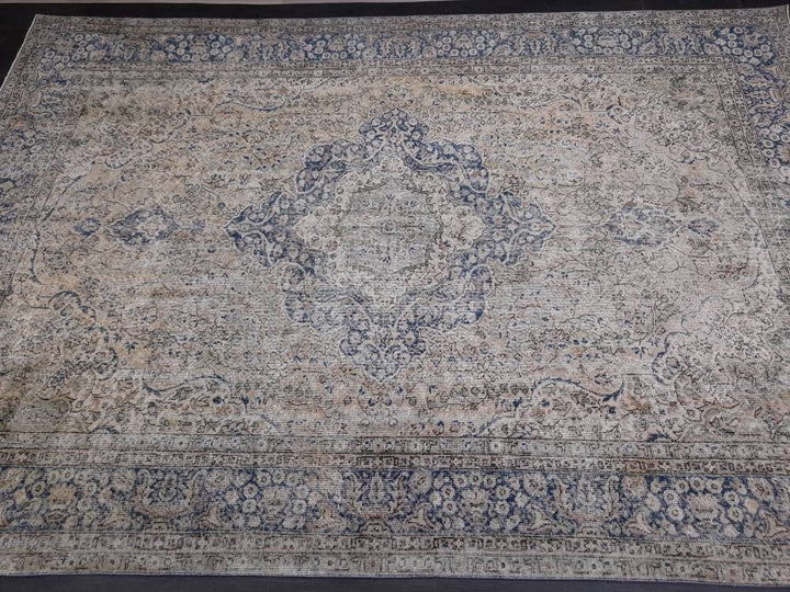 Beige Turkish Oushak Rug 8' 7" x 12' 6" Hand-Knotted | No. WR89397