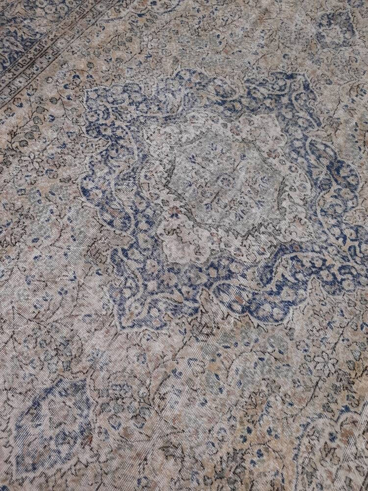 Beige Turkish Oushak Rug 8' 7" x 12' 6" Hand-Knotted | No. WR89397