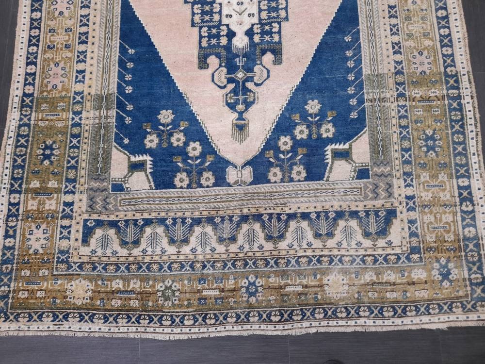 Pink Turkish Runner Rug 5' 10" x 10' 11" Hand-Knotted field