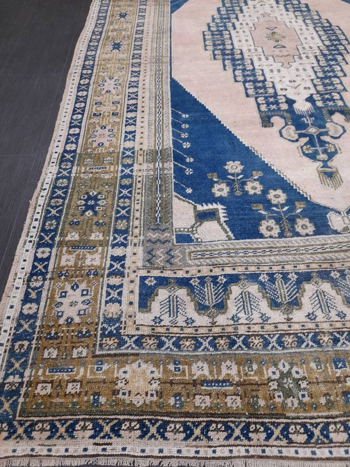 Pink Turkish Runner Rug 5' 10" x 10' 11" Hand-Knotted close-up
