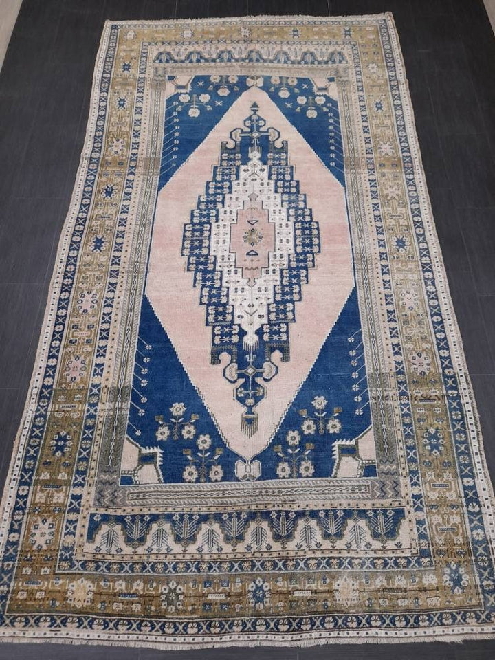 Pink Turkish Runner Rug 5' 10" x 10' 11" Hand-Knotted reverse