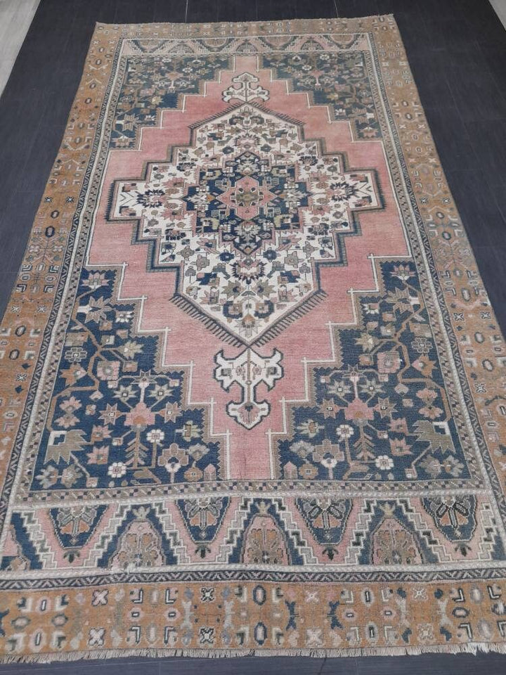 Blue Turkish Runner Rug 6' 1" x 11' 1" Hand-Knotted | No. WR49381